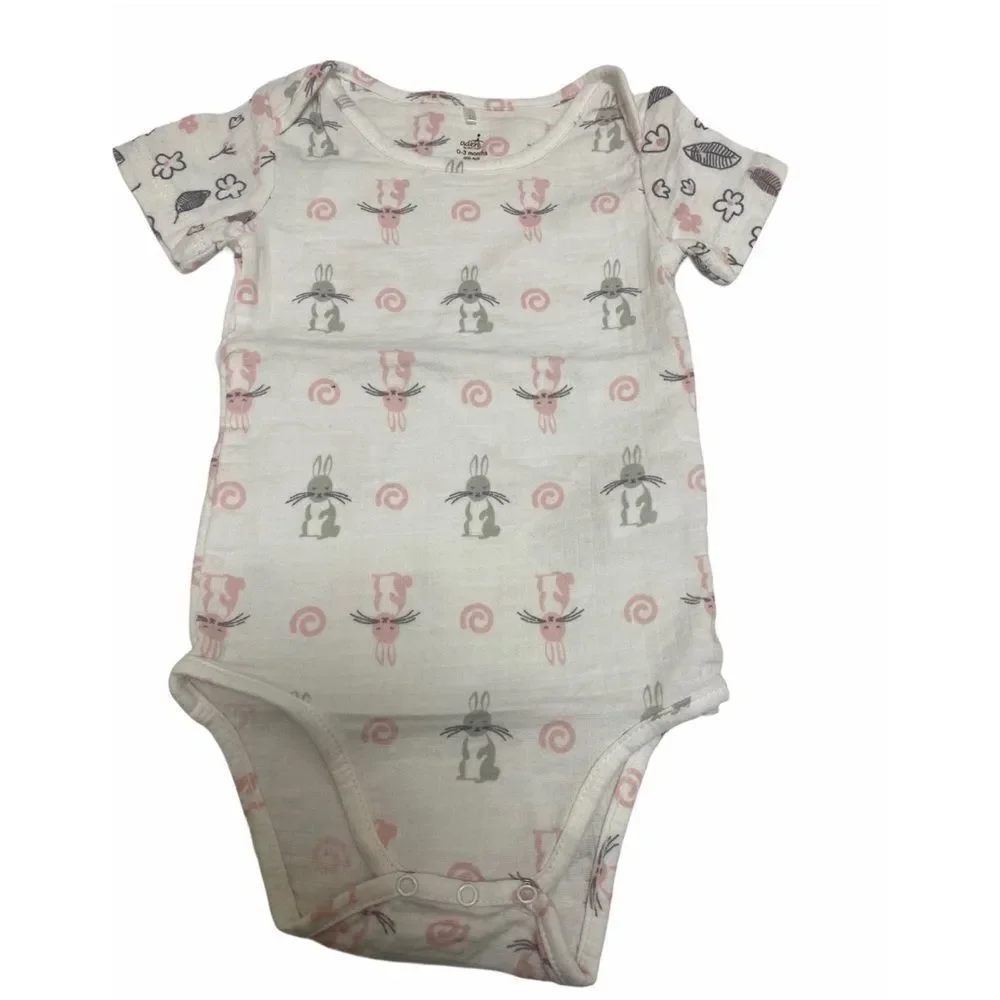 Aden & Anais Gray & Pink Bunny Onesie